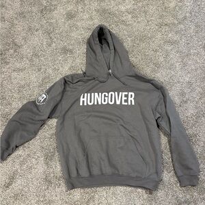 Barstool Sports Gray Hoodie with 'HUNGOVER' Print Size Large